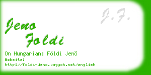 jeno foldi business card