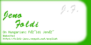 jeno foldi business card